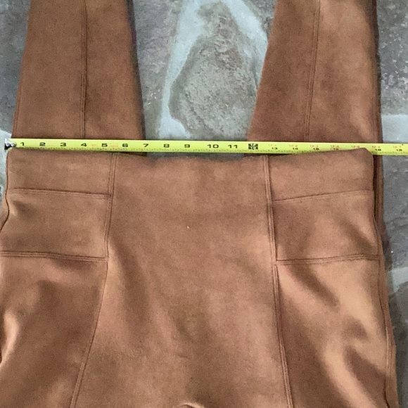 SPANX tan brown faux suede leather High-Waisted Leggings slimming - Picture 4 of 4